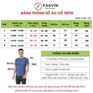 Áo thun thể thao nam Fasvin AHL23565