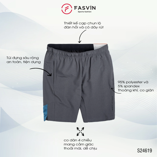 Quần Short Nam Cạp Chun FASVIN S24619