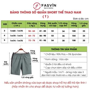 Quần Short Nam FASVIN Dáng Lửng T23557