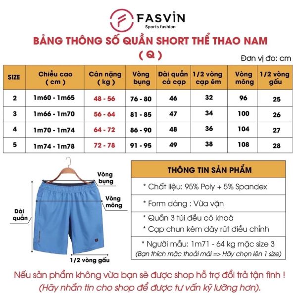 Quần Short Vải Gió Nam Fasvin Q20201