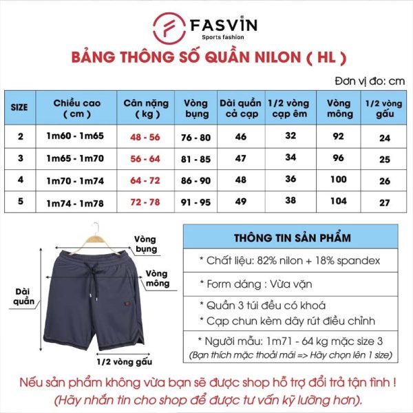 Quần Short Vải Gió Nam FASVIN S23579